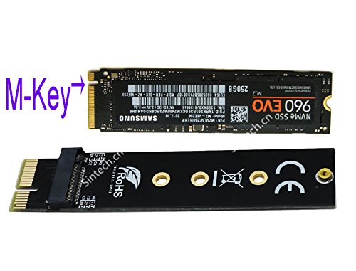 [Australia - AusPower] - Sintech Nvme PCIe,M.2(NGFF) M Key SSD to PCI-e X1 Adapter Card,Compatible for Samsung 960 970 Evo PCIe 1X 