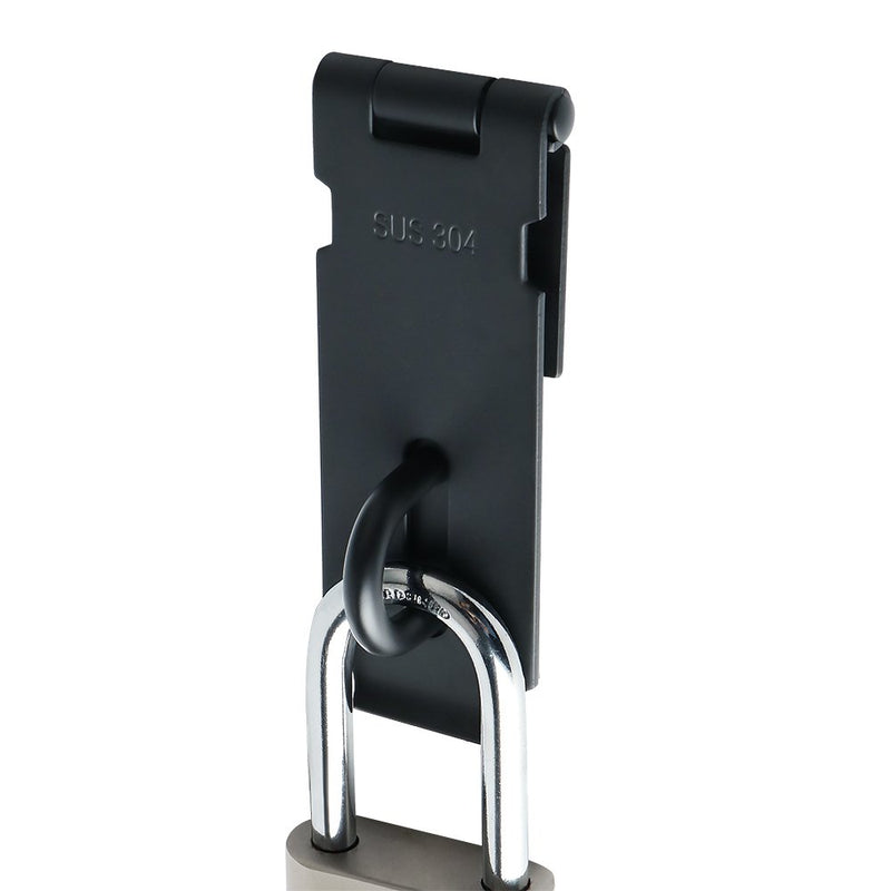 [Australia - AusPower] - Alise MS9B-3C Padlock Hasp Door Clasp Gate Lock Latch,SUS 304 Stainless Steel Matte Black Finish 3 Inch 