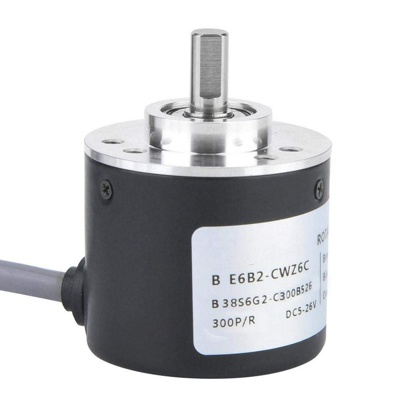 [Australia - AusPower] - 5-26V DC Incremental Rotary Encoder, E6B2-CWZ6C 38mm Diameter NPN Open-Collector Output ABZ 3 Phase General-Purpose Rotary Encoder with 2m Wiring Wire(300P/R) 