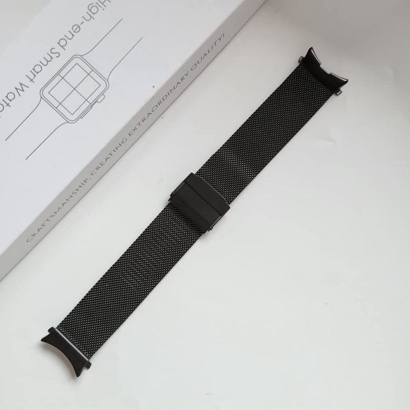 [Australia - AusPower] - Compatible with Samsung Galaxy Watch 4 Classic 42mm 46mm Bands, No Gaps Stainless Steel Mesh Strap Compatible with Samsung Galaxy Watch 4 Classic 42mm 46mm (Watch 4 Classic 42mm 46mm - Black) Watch 4 Classic 42mm 46mm - Black 