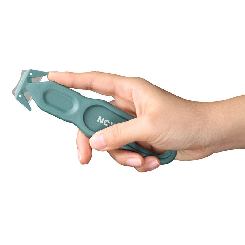 [Australia - AusPower] - Nova Safety Cutter Tool, Safety Box Cutter Knife, Ergonomic Film Cutting Blade, Box, Strap, Carton, Package, Envelope and Letter Opener (10 Piece - Green) 10 Pack 