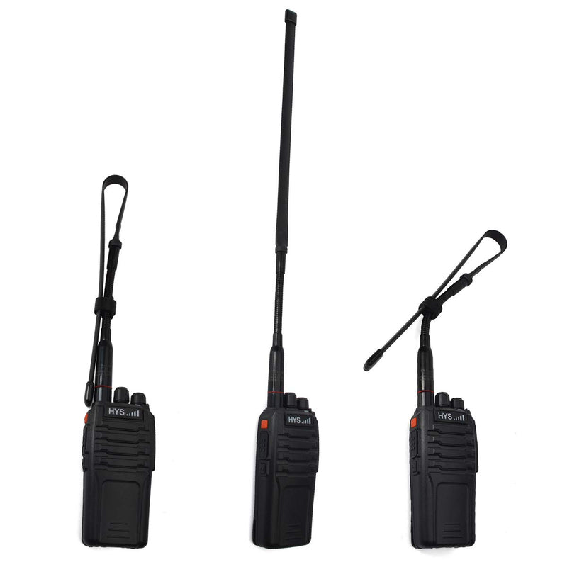 [Australia - AusPower] - HYS Foldable Tactical Handheld Portable Antenna 18.7-Inch with SMA-Female Dual Band VHF/UHF with Gooseneck for UV-5R, UV-82, BF-F8HP, UV-5R V2+ Plus, BF-F9 V2+ Two Way Radios(2 Pack) 