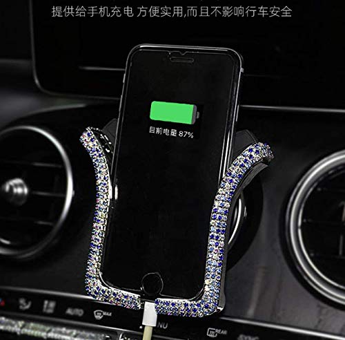 [Australia - AusPower] - Car Phone Holder Bling Crystal Phone Brackets for Car Air Went Mount Clip, Universal Phone Holders Sparkling Stylish Cellphone Holder, Silver 