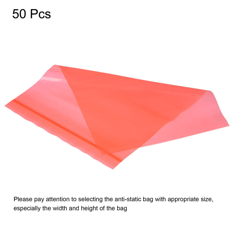 [Australia - AusPower] - MECCANIXITY Anti Static Bags Shielding Bag 6.3x9.4inch(16x24cm) Red Transparent Resealable for Hard Drive HDD SSD 50pcs 