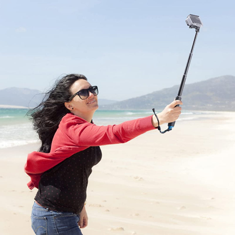 [Australia - AusPower] - Trehapuva Selfie Stick, 19” Waterproof Extension Hand Grip Adjustable Monopod Pole Compatible with GoPro Hero(2018) Hero 10 9 8 7 6 5 4 3+ 3 Session, AKASO, Xiaomi Yi,SJCAM SJ4000 SJ5000 SJ6000 More 