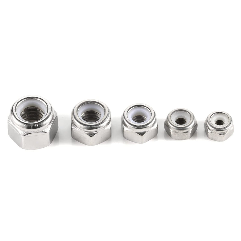 [Australia - AusPower] - 1/2-13 Nylon Insert Hex Lock Nut Stainless Locknuts, 304 Stainless Steel 18-8, Bright Finish, Pack of 10 1/2-13 (10 PCS) 