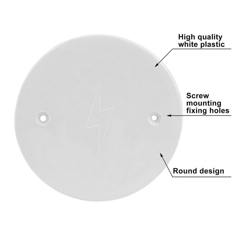 [Australia - AusPower] - Unlorspy 24 Pcs White Plastic Ceiling Blank, 4 inch Flat Round Wall Hole Cover Circle Wall Plate Ceiling Cover Plate with Screws for Ceilings or Wall 