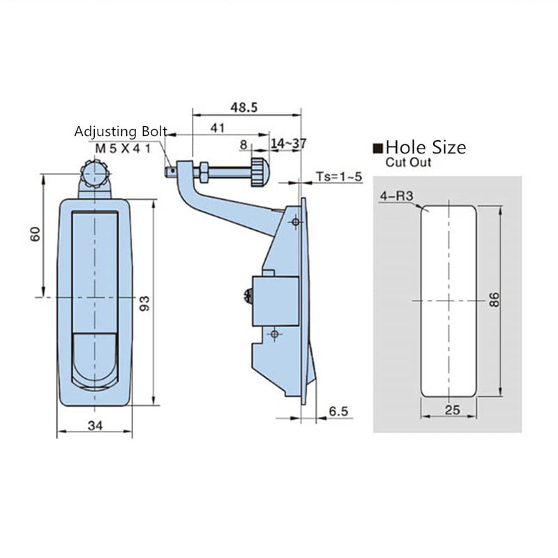 [Australia - AusPower] - STHang-D 2PCS Compression Latch Lock Trigger Latch Lock, Zinc Alloy Adjustable Lever Hand Operated Compression Latch with Raised Trigger, Non-Locking, Flush Lever Latch (Silver) Keyless 2 