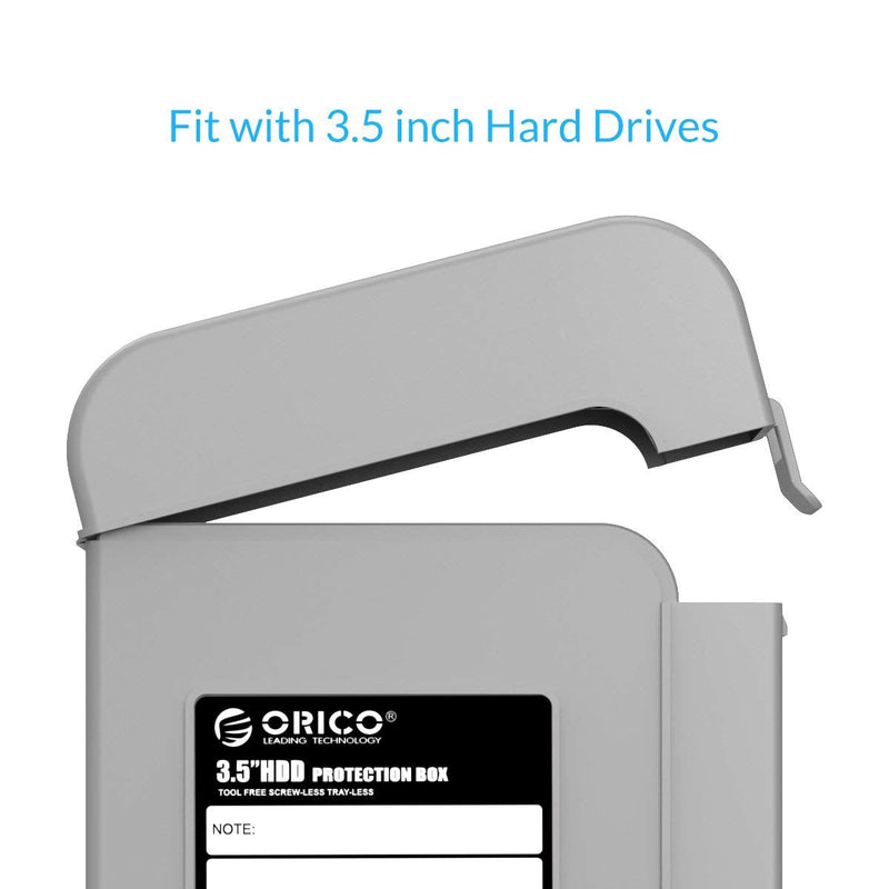 [Australia - AusPower] - ORICO 5 Packs 3.5inch Hard Drive Case Protective Box Storage Case Cover Organization Shell for Shockproof Slashproof and Dustproof for Gray-PHI-5S PHI-GY 3.5 inch 