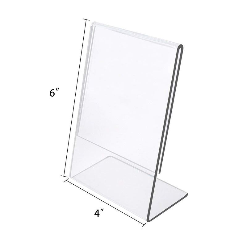 [Australia - AusPower] - NIUBEE 6Pack Slant Back Acrylic Sign Holder 4x6 inches, Clear Vertical Picture Frames, Desktop Flyer Holder Document Holder Paper Display Stand 