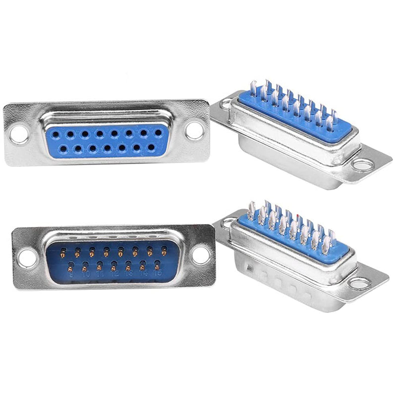 [Australia - AusPower] - ANMBEST DB15 Solder Connector, 15PIN RS232 Terminal Adapter Breakout Board with Case Assortment Kit(10PCS Male + 10PCS Female) 