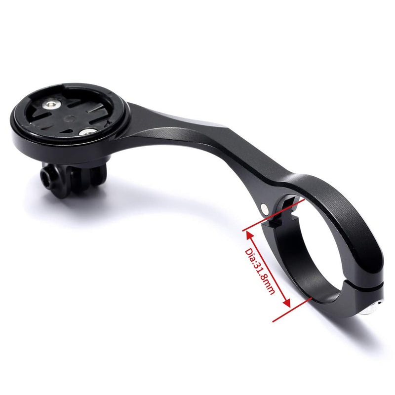 [Australia - AusPower] - Dymoece Aluminium Alloy Out Front Bicycle Computer Combo Handlebar Mount for Garmin Edge 200 500 510 520 800 810 820 1000 1030 and Sport Action Camera,Compatible Handlebar Sizes 31.8mm 25.4mm Black 