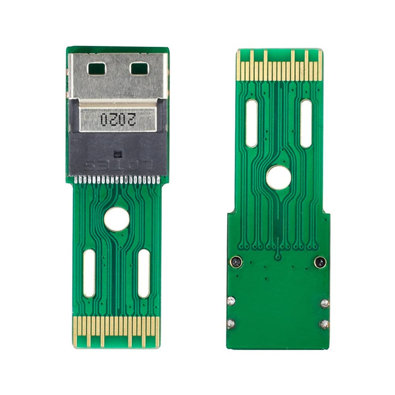 [Australia - AusPower] - NFHK PCI-E Slimline SAS 4.0 SFF-8654 4i 38pin to SFF-8654 38pin Male to Female Extender Adapter Test Tools Green 4i 
