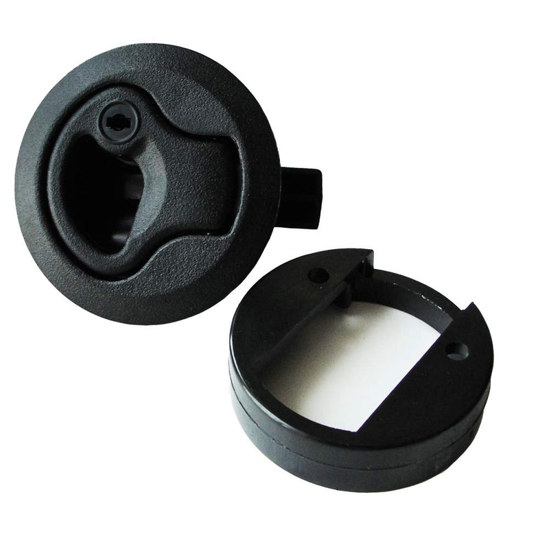 [Australia - AusPower] - 2PCS Marine Hatch Latch Lock Flush Pull Hatch Round Slam Latch for RV Boat Deck Hatch 1/4" Door Cabinet Door Locking Style Black 