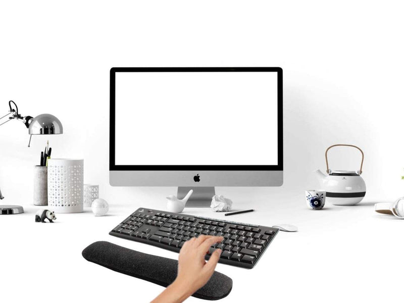 [Australia - AusPower] - 1InTheOffice Beaded Keyboard Wrist Rest Pad, Black/Gray 