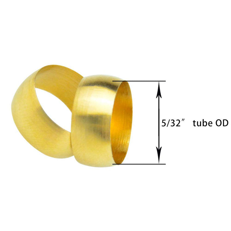 [Australia - AusPower] - Quickun Brass Compression Fitting Ferrule Sleeve, 5/32" Tube OD (Pack of 30) 5/32" Tube OD （ 30 Pcs） 