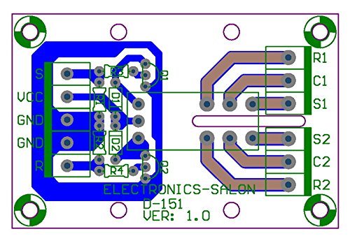 [Australia - AusPower] - ELECTRONICS-SALON Bistable/Latching DPDT 8 Amp Power Relay Module, DC12V Coil, RT424F12 