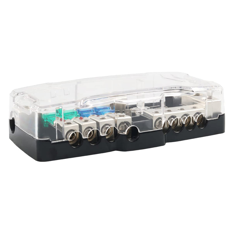 [Australia - AusPower] - Camper Car Audio Distribution Fuse Block with Ground Mini ANL Fuse Box Distribution Block 0/4ga 4 Way Fuses Holder 30A 60A 80Amp Red LED Indicator 