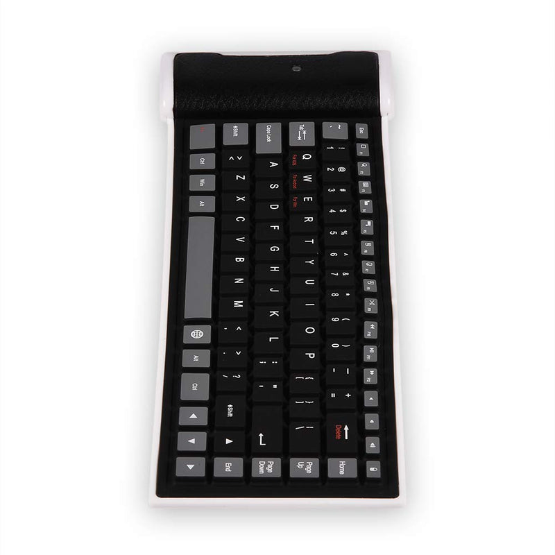 [Australia - AusPower] - Foldable Mini Keyboard,Ultra-Thin Silicone Wireless Bluetooth Keyboard,Waterproof Dustproof Radiation Proof Keyboard,87 Keys Portable Keyboard(25.5 x 9cm) black 