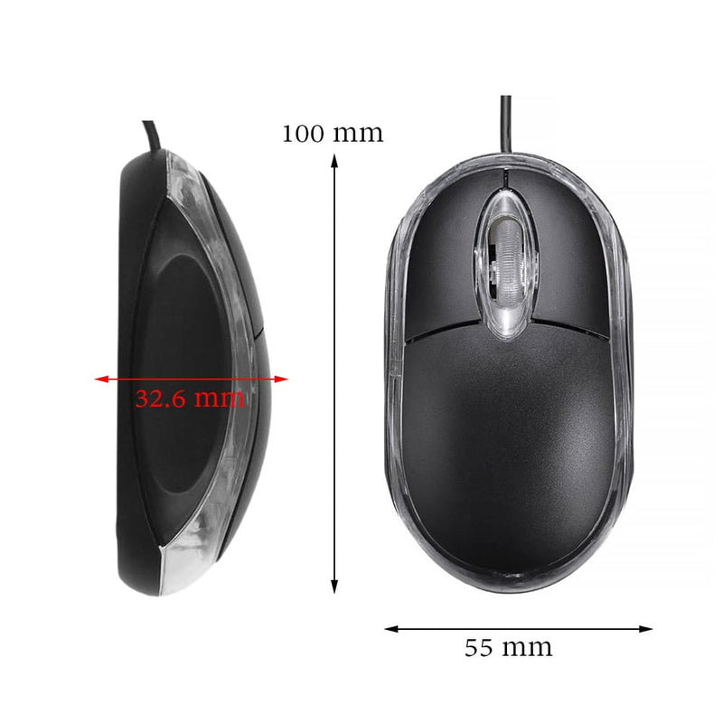 [Australia - AusPower] - Black 3-Button 3D USB 800 Dpi Optical Scroll Mice Mouse w/ Blue & Red LEDs For Notebook Laptop Desktop 