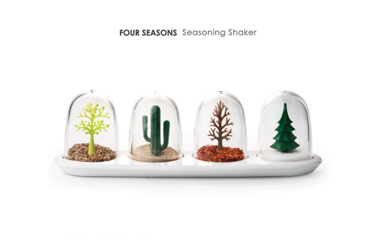 [Australia - AusPower] - Kitchen Seasoning Jar with Tray, Seasoning Shaker, Four Seasons Design, 4 in 1 
