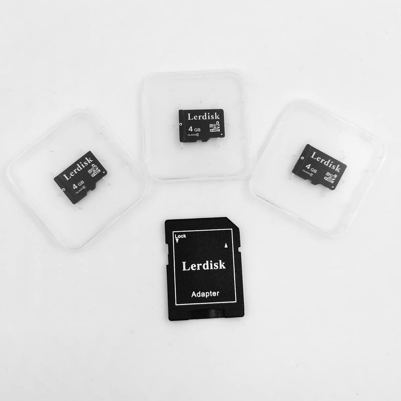 [Australia - AusPower] - Lerdisk Factory Wholesale 3-Pack Micro SD Card 4GB Class 6 MicroSDHC in Bulk with SD Adapter Produced by 3C Group Authorized Licencee (4GB) 4GB Class6 
