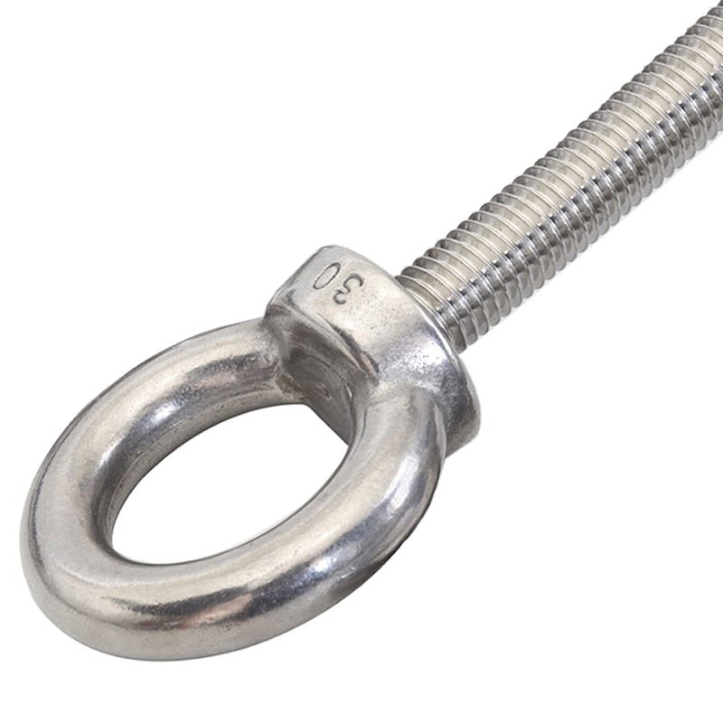 [Australia - AusPower] - AIVOOF Stainless Steel Eye Bolts, 2 Pack M10 Shoulder Eye Bolt 3/8" X 2" Heavy Duty EyeBolts Screws in Eye Hooks with Washer and Nuts for Lifting Ring Eyebolt 2pcs 