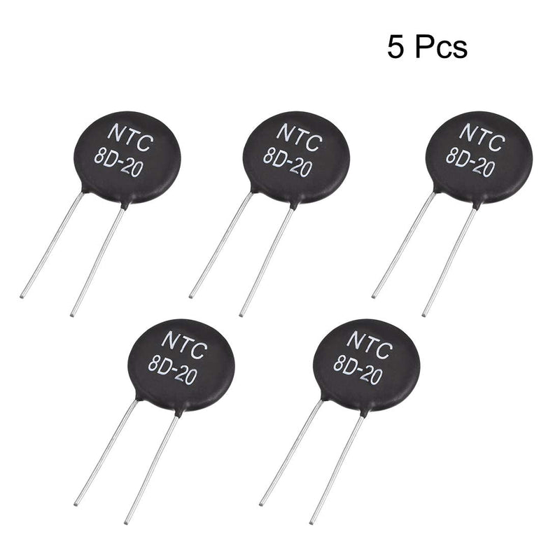 [Australia - AusPower] - uxcell NTC Thermistor Resistors 8D-20 6A 8 Ohm Inrush Current Limiter Temperature Sensors Pack of 5 