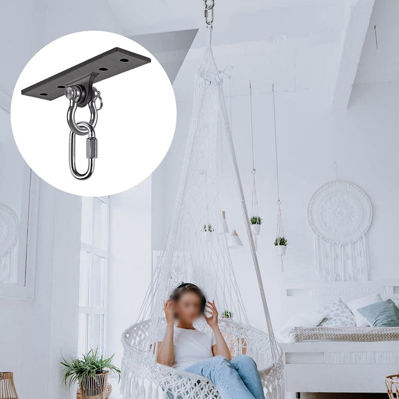 [Australia - AusPower] - Dolibest Wall Mount Bracket, Ceiling Anchor for Home Suspension Training Kit, Suspension Straps, Gymnastic Rings, Yoga Swing & Hammock, Body Weight Strength Training Systems&Boxing Equipment Ceiling anchor with carabiner 