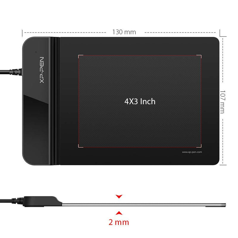 [Australia - AusPower] - Drawing Tablet-XP-Pen G430S OSU Tablet Graphic Drawing Tablet with 8192 Levels Pressure 4 x 3 inch Ultrathin Tablet & 2-Fingers Glove (Size L) & PN01 Battery-Free Passive Stylus 