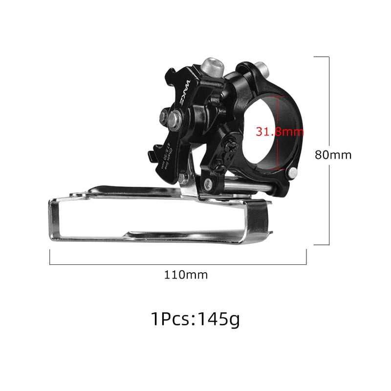 [Australia - AusPower] - Front Bike Derailleurs 3 Speed Clamp On Front Derailleurs Compatible with top or Bottom Routing for Mountain Bike Road Bicycle MTB BMX with Adjust Clamp Size 31.8mm 34.9mm 