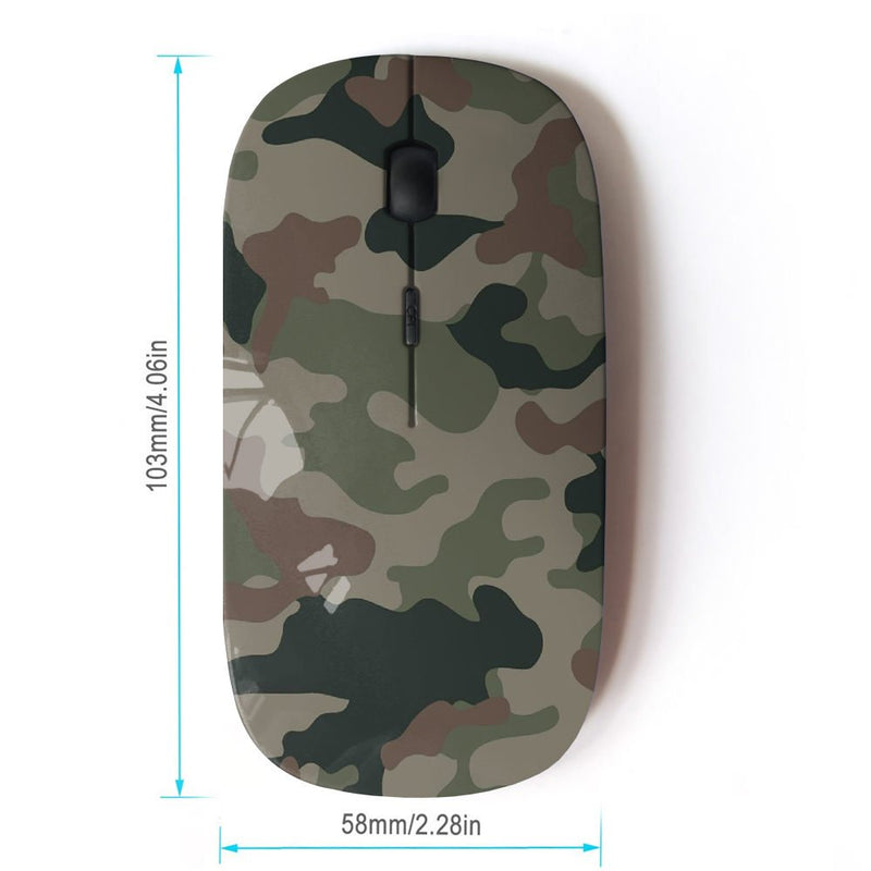 [Australia - AusPower] - STPlus Army Camo Camouflage Pattern (Jungle Green #5) 2.4 GHz Wireless Mouse with Ergonomic Design and Nano Receiver Design #9 