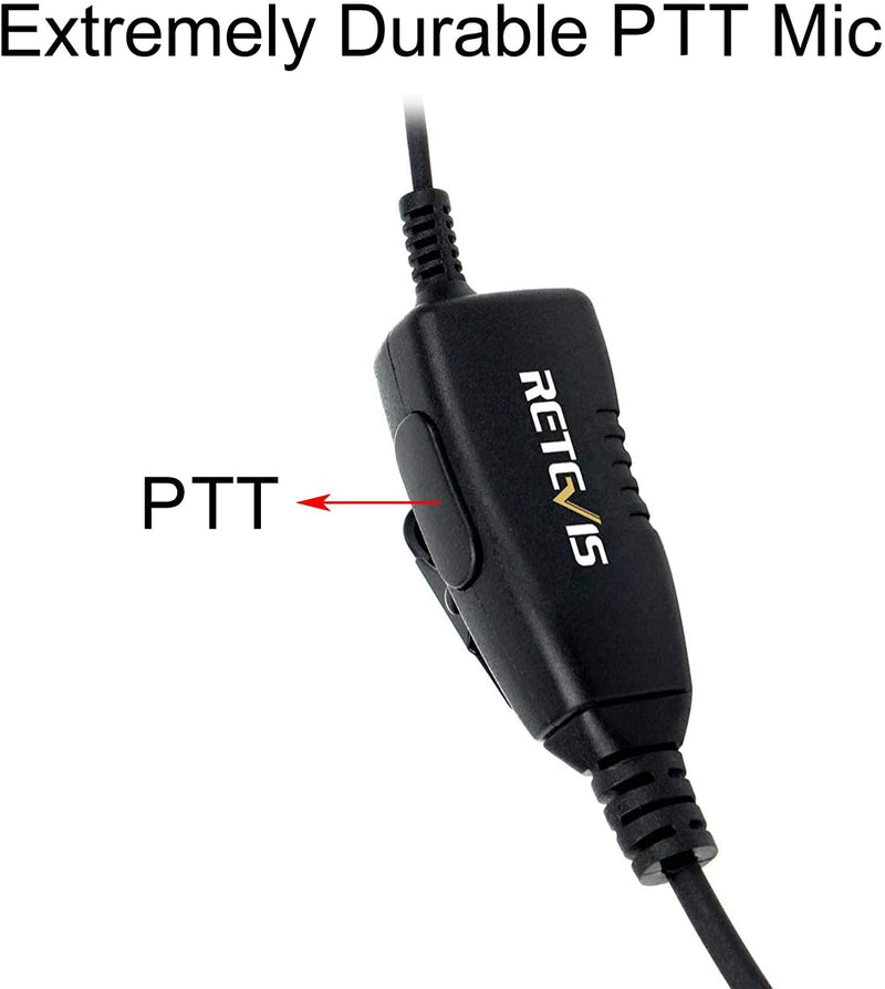 [Australia - AusPower] - Retevis 2 Way Radio Earpiece with Mic 2 Pin D-Type Walkie Talkie Earpiece for Baofeng 888S UV-5R UV-82 Retevis H-777 RT21 RT22 Two Way Radios (1 Pack) 