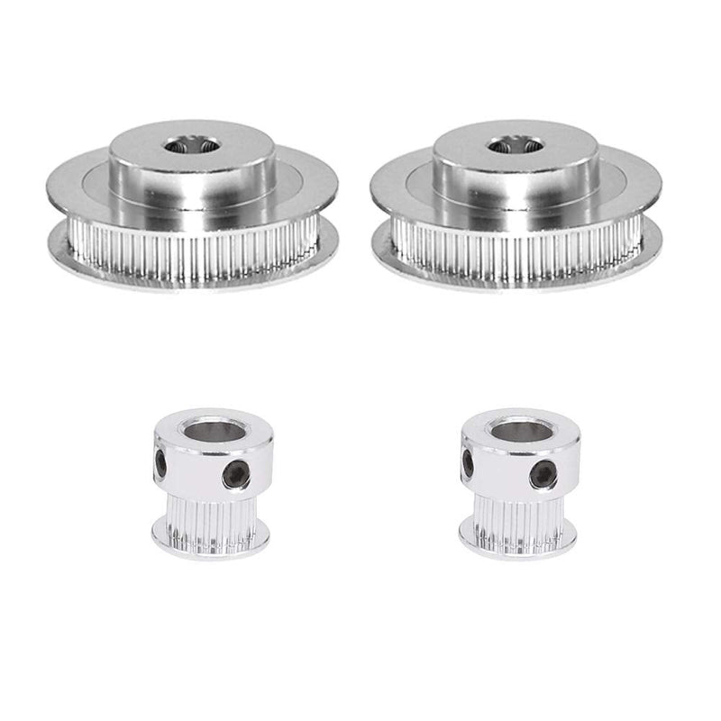 [Australia - AusPower] - Zeberoxyz 2PCS Set GT2 Synchronous Wheel 20&60 Teeth 8mm Bore Aluminum Timing Pulley with 2PCS Length 200mm Width 6mm Belt (20-60T-8B-6) 20-60T-8B-6 