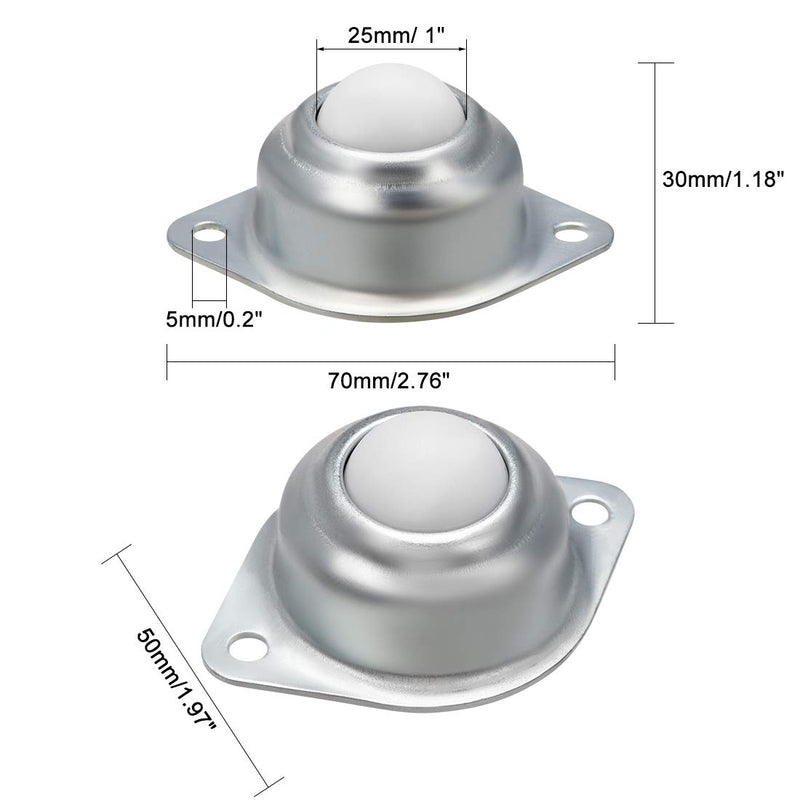 [Australia - AusPower] - uxcell Ball Transfer Units CY-25A Flange Mounted 1-inch Nylon Roller Ball Transfer Bearing Casters 66lb Load Capacity 2 Pcs 