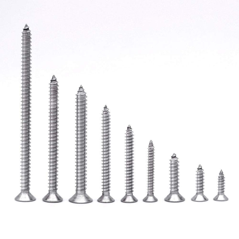 [Australia - AusPower] - #8 x 1/2" Flat Head Sheet Metal Screws Phillips Drive Wood Screws, 304 Stainless Steel 18-8, Self Tapping, Pack of 100 #8 x 1/2" (100 pcs) 