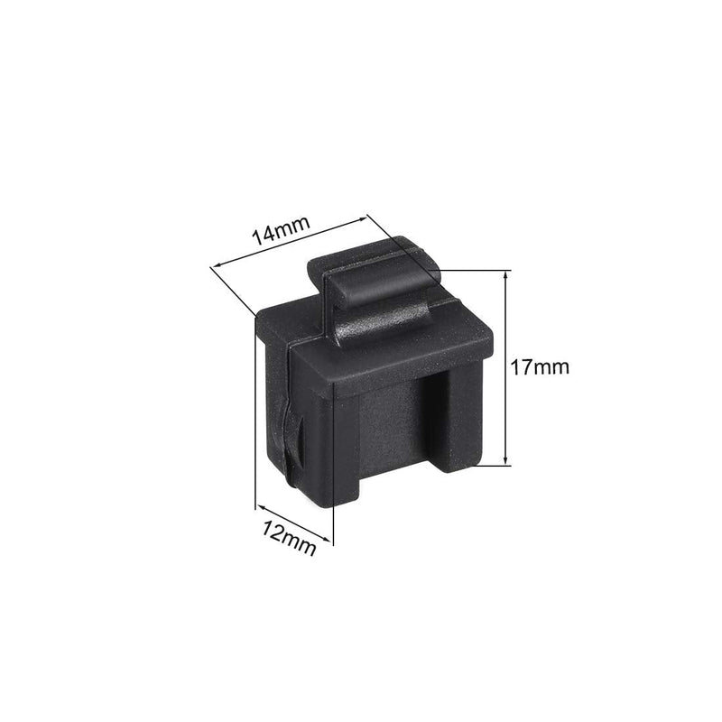 [Australia - AusPower] - uxcell 20pcs SFP Silicone Protectors Cap Port Cover Anti Dust 14mmx12mmx17mm Black 