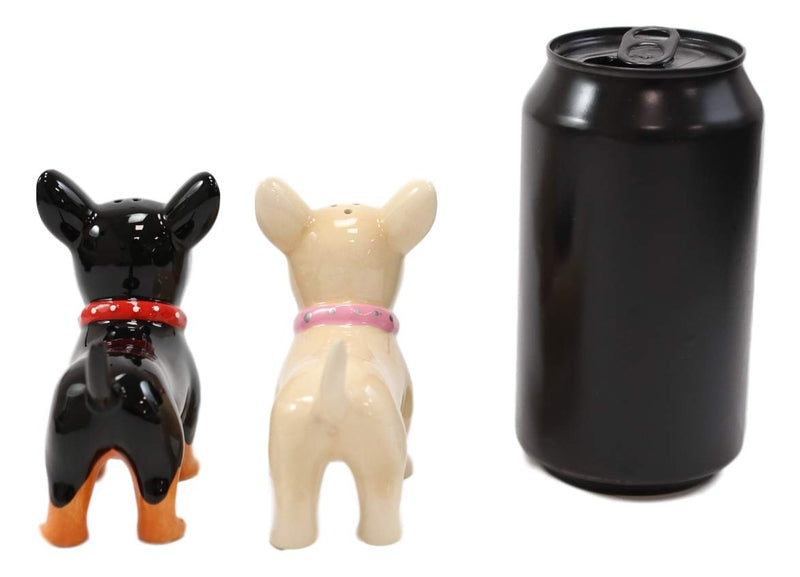 [Australia - AusPower] - Ebros Gift Paco And Coco Kissing Chihuahua Couple Lovers Puppy Dogs Magnetic Ceramic Salt And Pepper Shakers Figurine Collectible Set Pedigree Dog Breeds Cute Animal Decoratives 