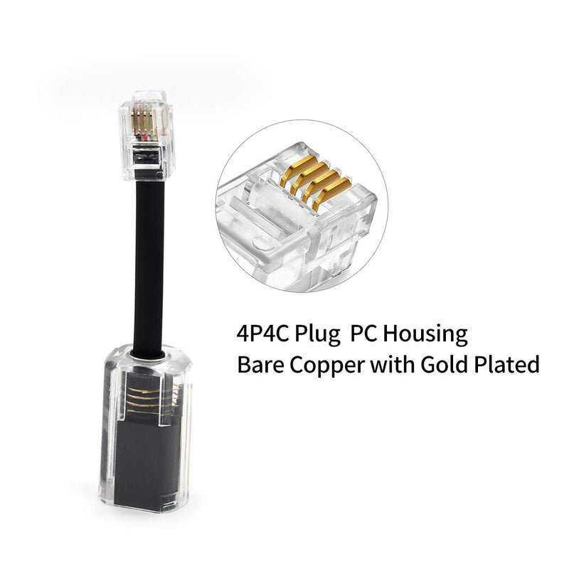 [Australia - AusPower] - 2 Pack ‎Plastic Anti-Tangle Telephone Cord Handset Male-to-Female Cable 360 Degree Rotating Swivel Cord UntanglerRJ9 Telephone Accessory Handset for Family or Office (Black) Black-2 Pcs Detangler cord 