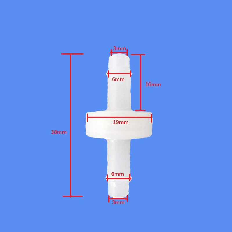 [Australia - AusPower] - BBTUS 1/4" 6mm PVDF Ozone resistance one-way check valve, plastic water stops check valve, plastic micro diaphragm check valve 