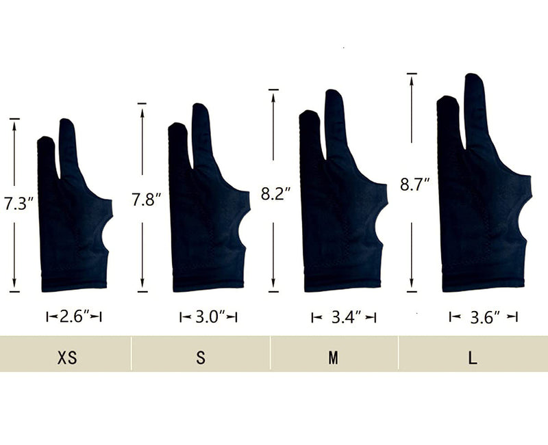 [Australia - AusPower] - WSWBD Drawing Glove, Digital Art Glove for Graphic Tablet, Artist Gloves with Two Fingers for iPad, Paper Sketching, Smudge Guard, Palm Rejection, Suitable for Left and Right Hand (2 PCS), XS 