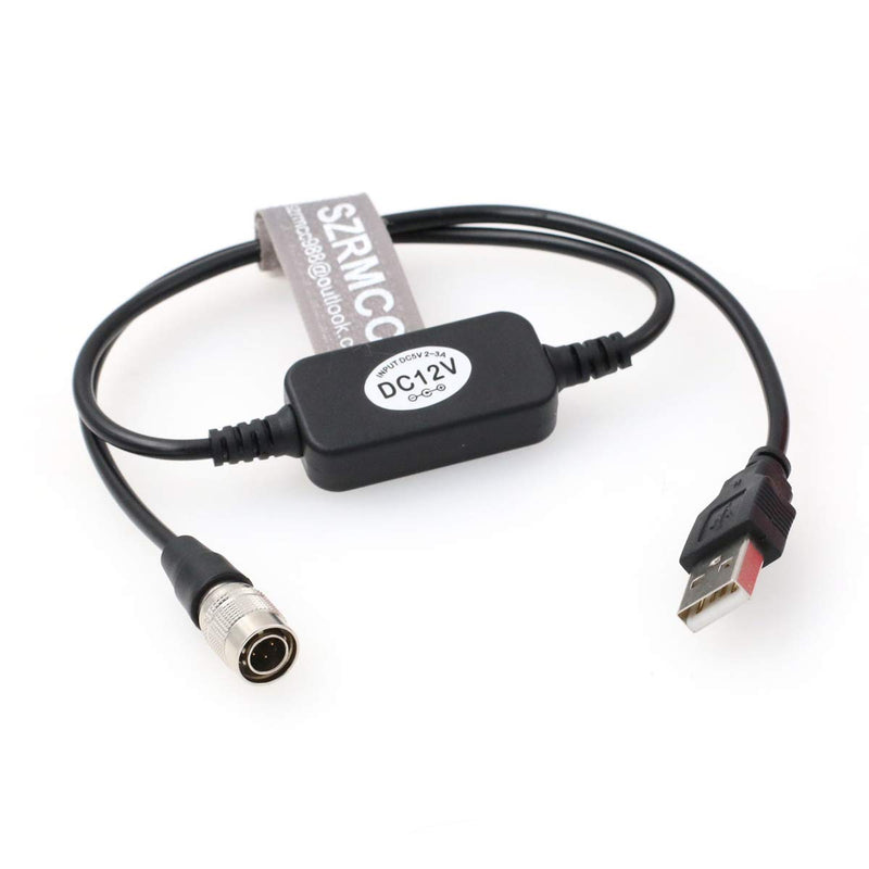 [Australia - AusPower] - SZRMCC USB 5V 2A Mobile Power Bank to Hirose 4 Pin with Boost 12V Cable for Sound Devices 688 644 633 Zoom F4 F8 Zaxcom 