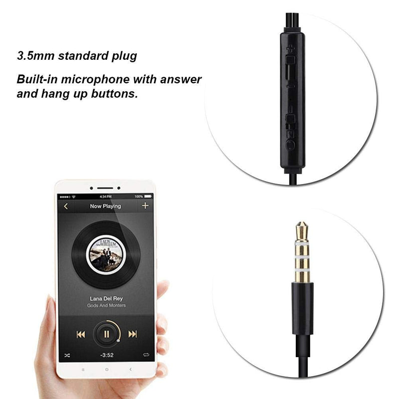 [Australia - AusPower] - Walkie Talkie Earpiece with Mic 3.5mm Radio Earpiece Acoustic Tube Earpiece Headset with CTIA/OMTP Mode Stereo Air Tube Radiation Protection Headphones for Mobile Phone (1M)(Black) Black 