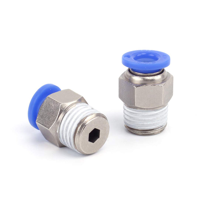 [Australia - AusPower] - SNS SPC1/4-02NPTBE 1/4"Tube OD x 1/4 NPT Male Straight Nickel Plated Brass Push to Connect Pneumatic Fittings（10 PCS） SPC 