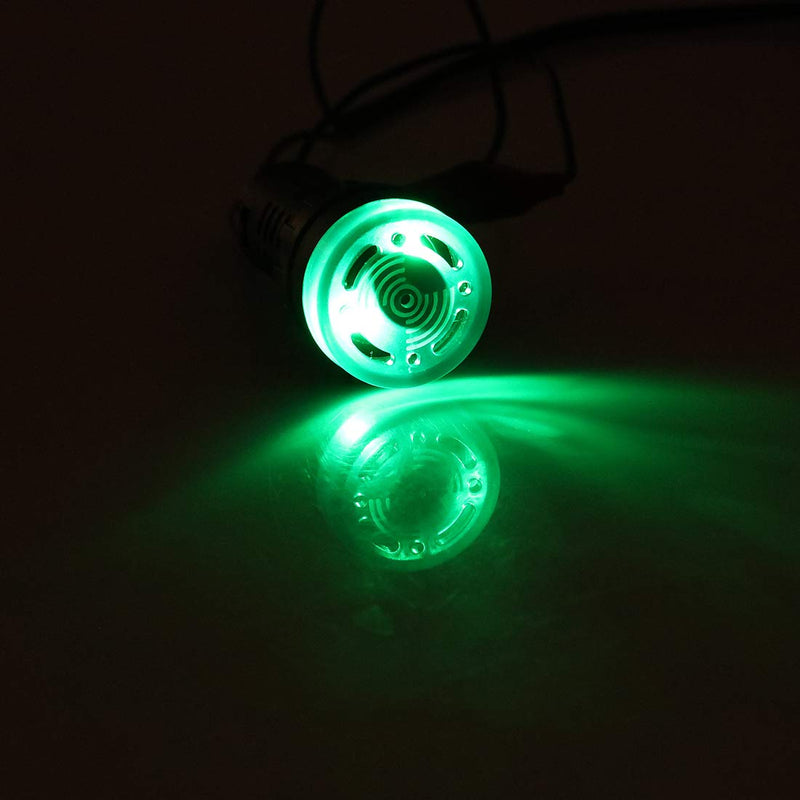 [Australia - AusPower] - uxcell 5Pcs Green Indicator Light with Buzzer AC/DC 12V, 22mm Panel Mount Flashing Alarm, for Electrical Control Panel, HVAC, DIY Projects 