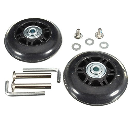 [Australia - AusPower] - 75X23mm Black Luggage Suitcase / Inline Outdoor Skate Replacement Wheels with ABEC 608zz Bearings 