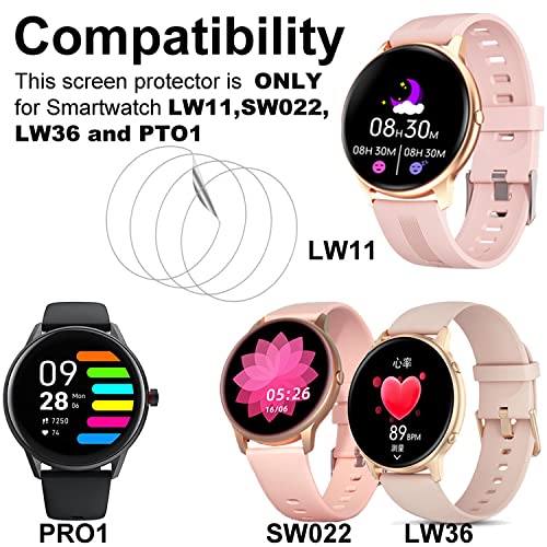 [Australia - AusPower] - smaate Soft Screen Protector Compatible with AGPTEK LW11, Moowhsh, GRV R01, Soundpeats Pro1 and Lovtutu LW36 Smartwatch with Round Screen 1.28inch, 4-Pack, Full Coverage, Anti-Scratch, Anti-shatter 