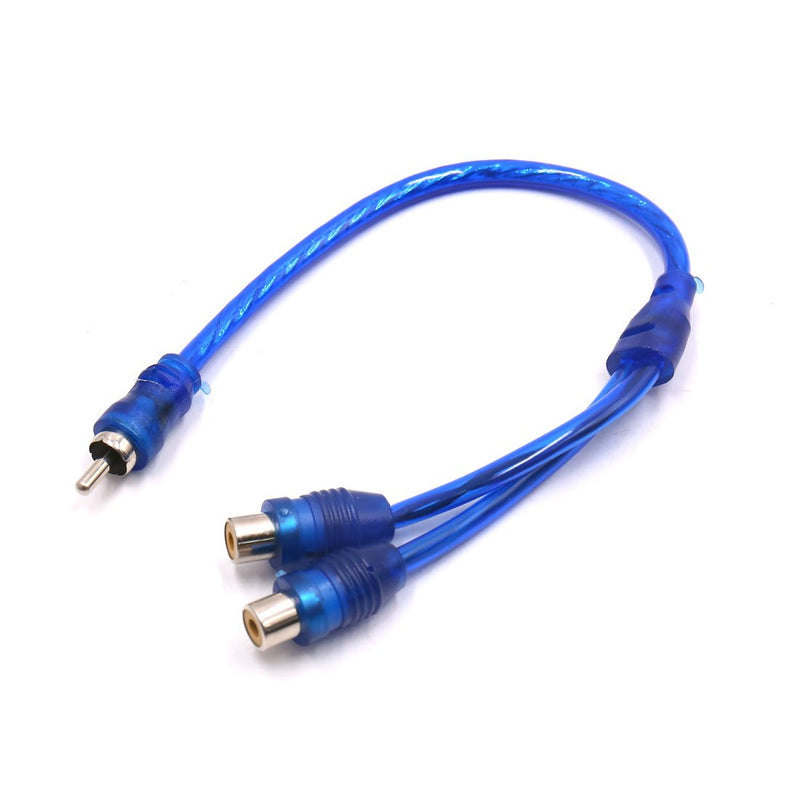 [Australia - AusPower] - uxcell a17070300ux0615 2Pcs Blue Female to Male RCA Splitter Adapter Car Audio Stereo Y Cable Wire Kit 2 Pack 