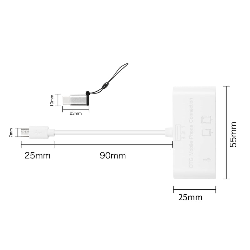 [Australia - AusPower] - YACSEJAO USB C SD Card Reader Adapter, Type C Micro SD TF Card Reader Adapter, 3 in 1 USB C to USB Camera Memory Card Reader Adapter for More UBC C Devices 