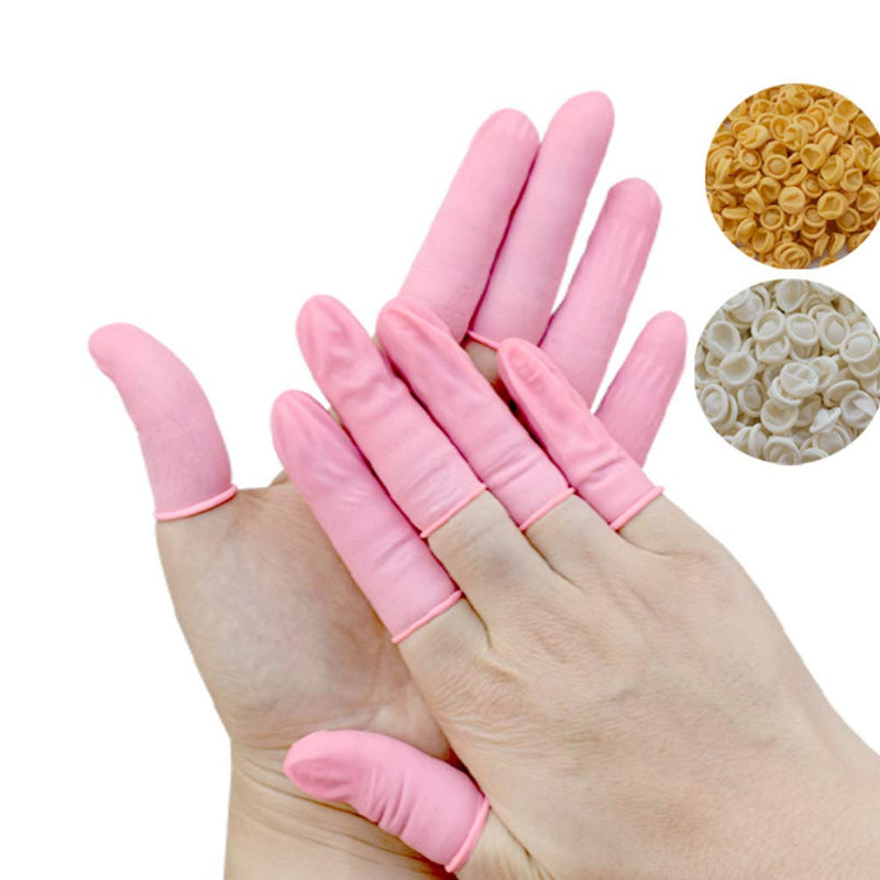 [Australia - AusPower] - Exceart 600Pcs Finger Cots Disposable Finger Protectors Latex Finger Sleeve Fingertip Covers for Home and Anti-Static Finger Cots (Pink) 